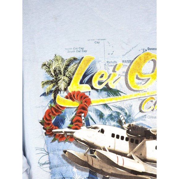 Paradise Shores Cotton XL 5011 Geyser Lei Over Charters Teal Blue T Shirt - Picture 11 of 16